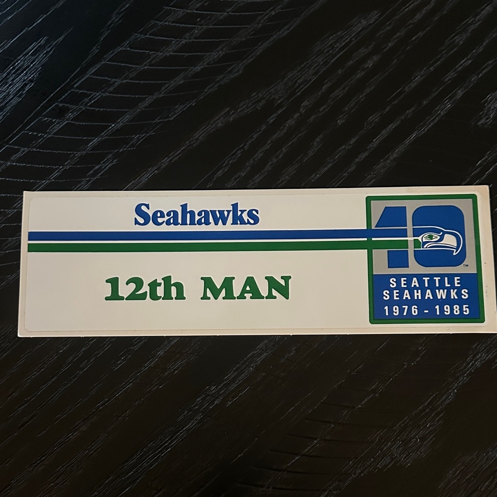 Vintage 1985 Seahawks 12th Man Bumper Sticker